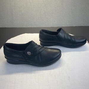 Clarks Hope Roxanne Slip-On  Wedge Shoes Black Size 7.5 M Comfort,Womens